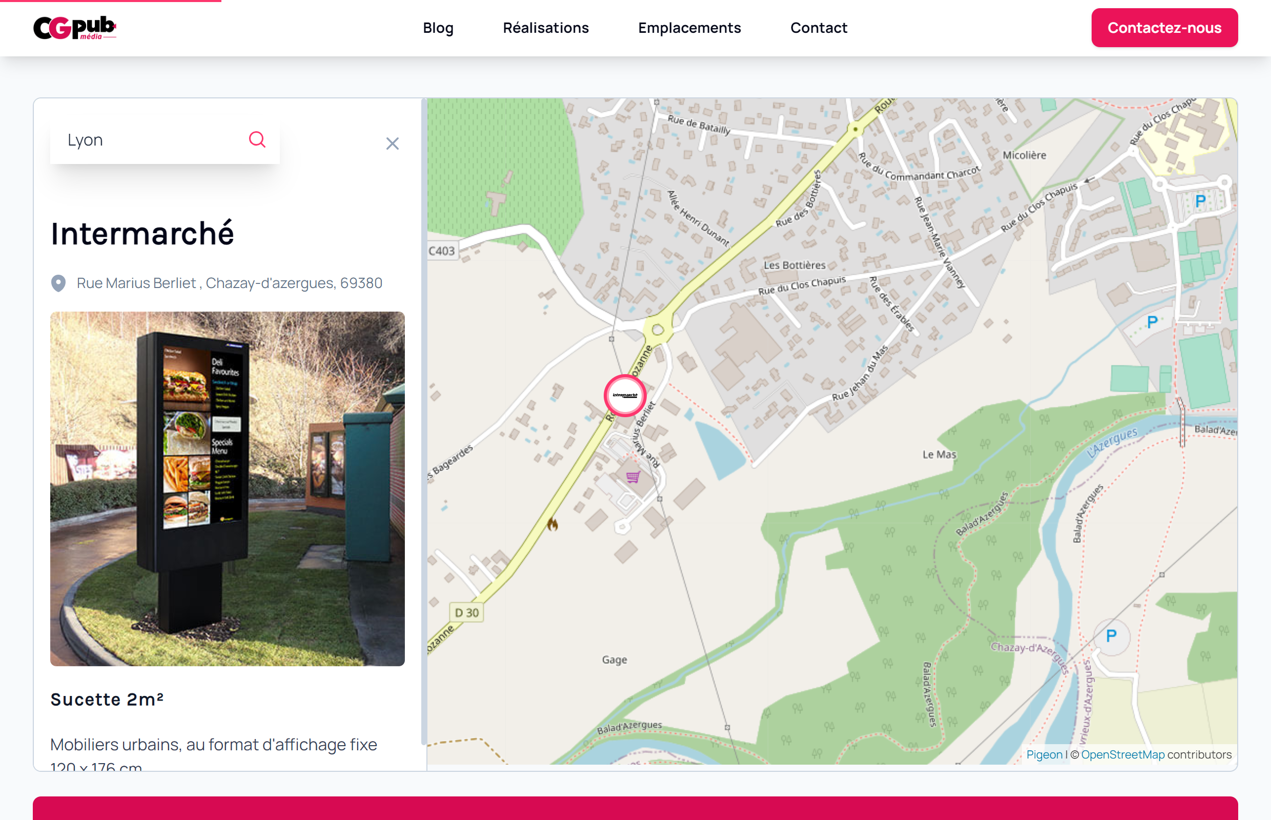 Carte interactive comme Google Maps designé et développé par Eloken : agence web startup