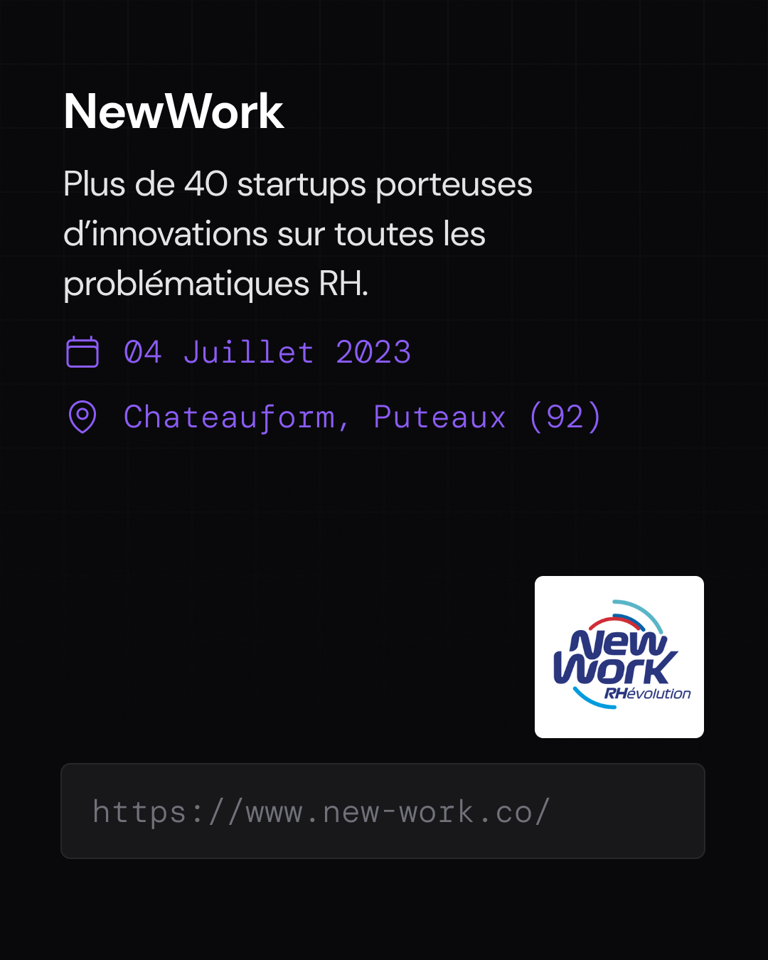 New Work - événement startup Juin 2023