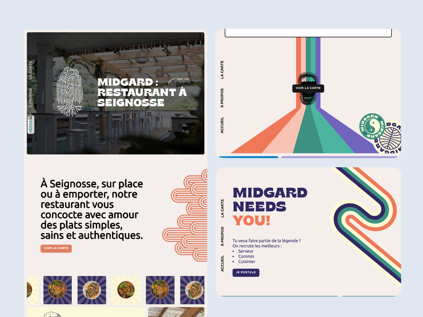 interfaces midgard site restaurant réalisé par Eloken - Agence web Bordeaux