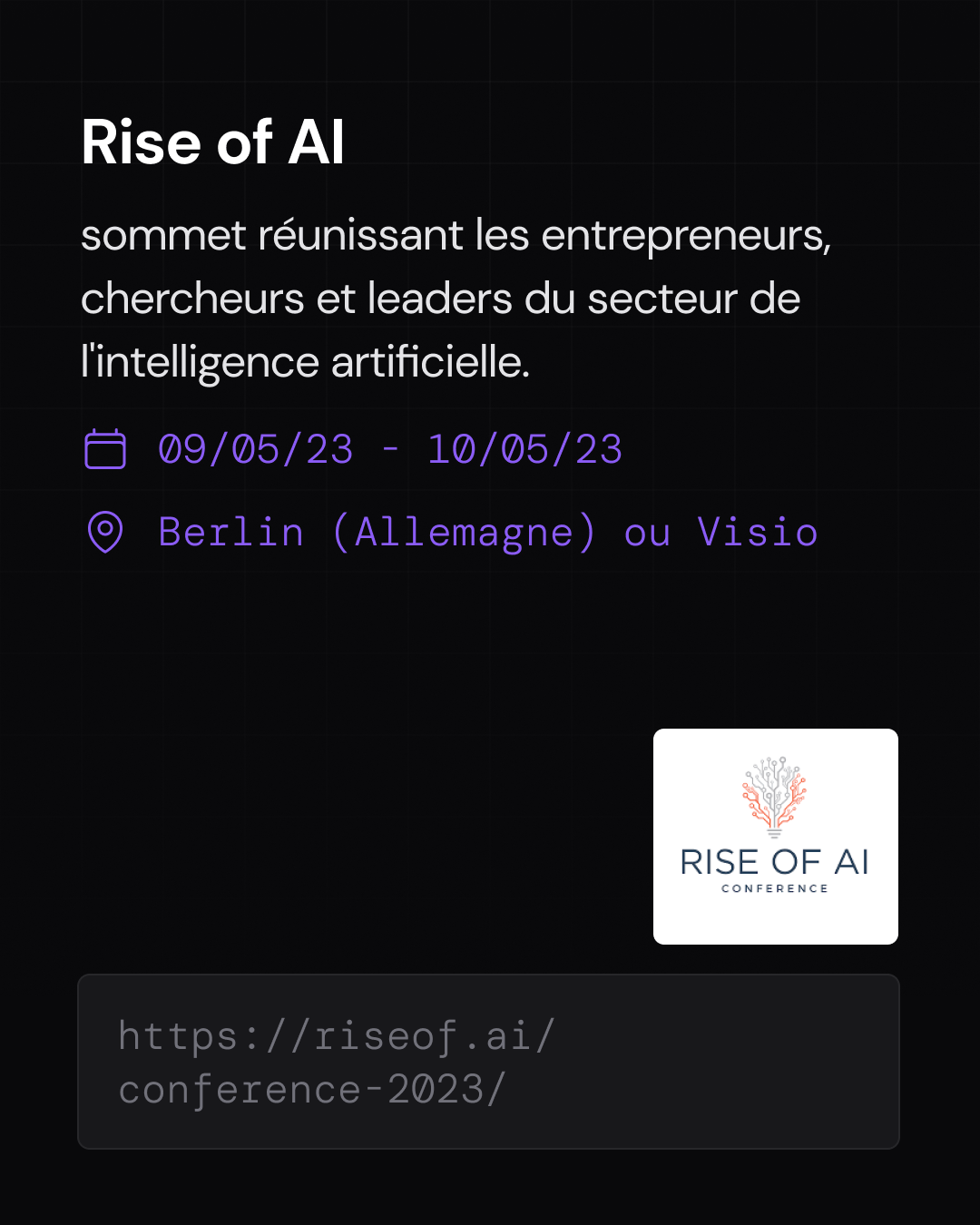 Rise of AI - Conférence sur l'intelligence artificielle à Berlin