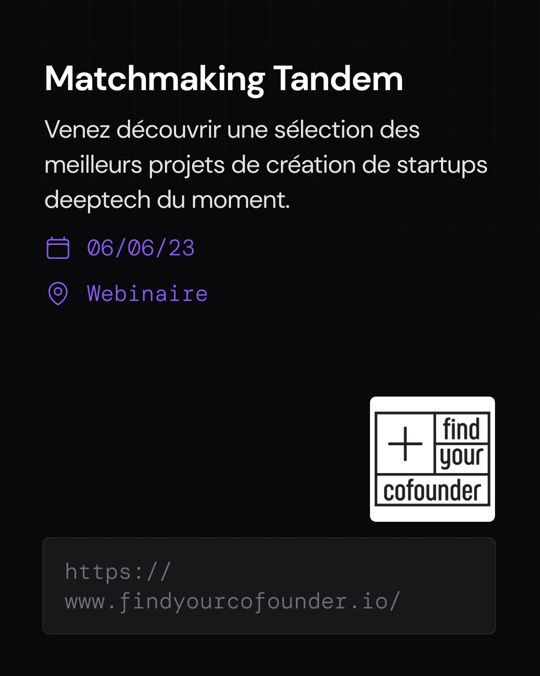 Evenement deeptech en Juin 2023 - Matchmaking Tandem