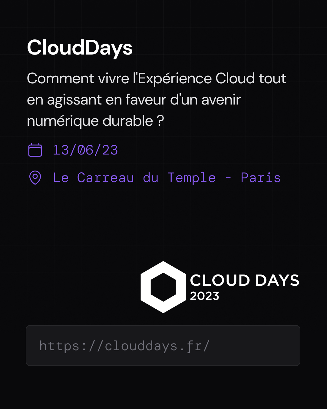 Cloud Days - Evenement Tech Juin 2023
