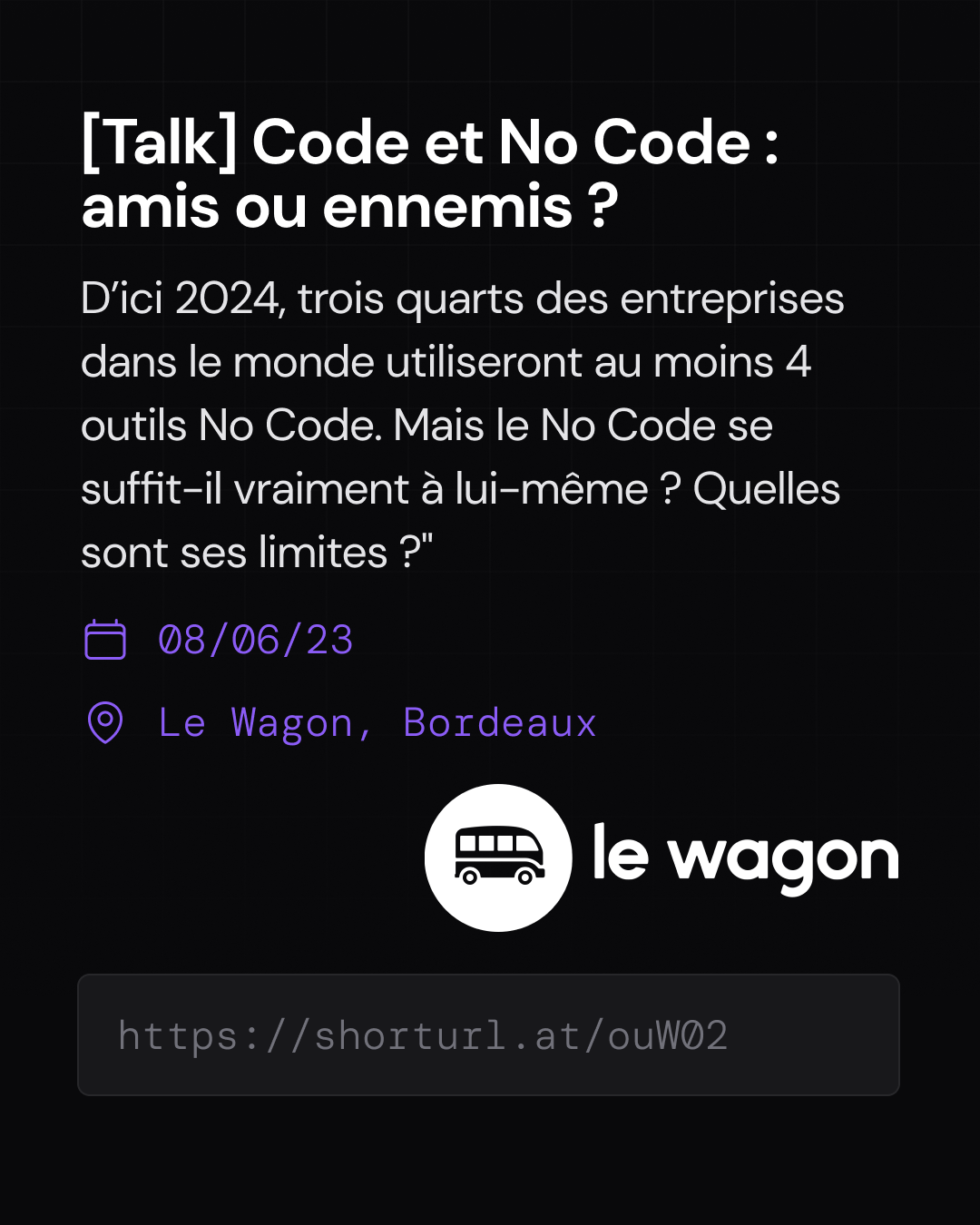 Code et nocode - Evenement startup Juin 2023